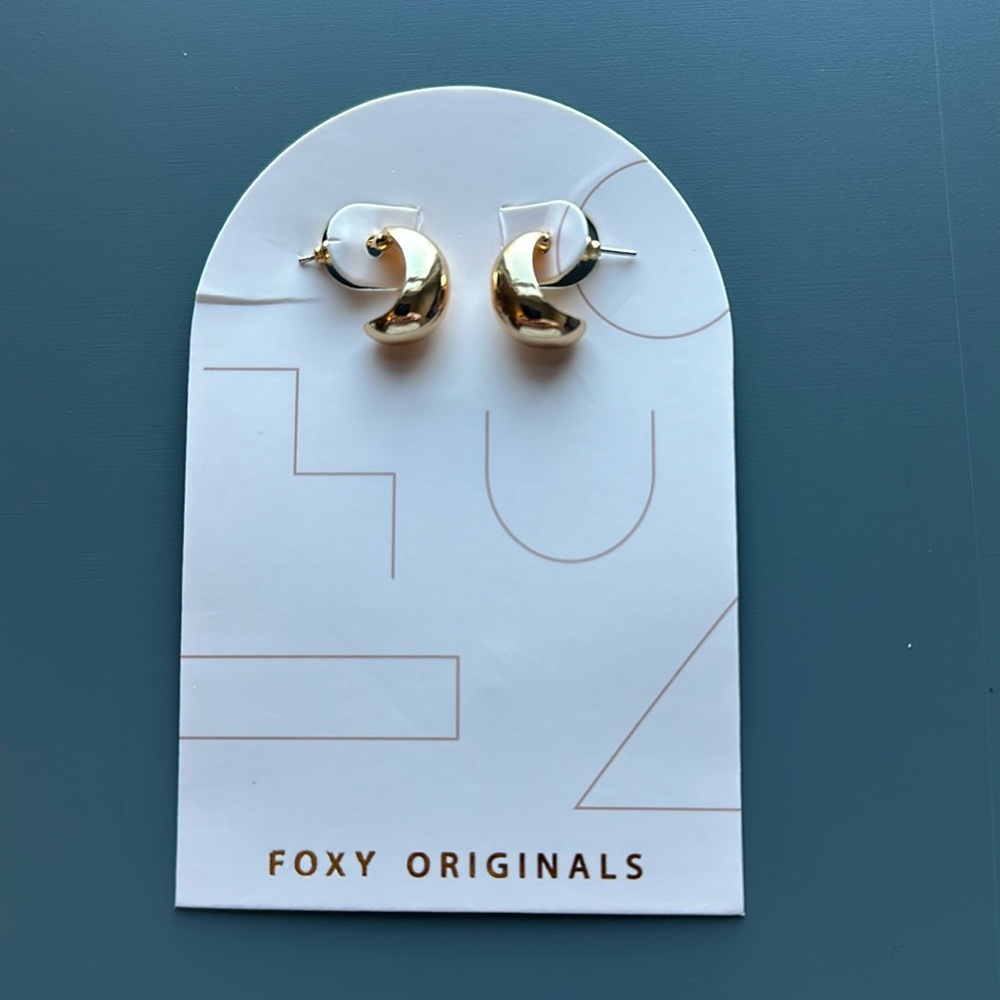 Gold fashion earrings by Foxy Originals